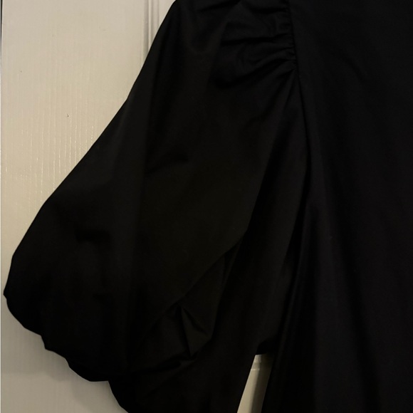 Frame Margot Mock Neck Balloon Sleeves Belted Black Mini Dress With Pockets NWOT - Picture 6 of 15